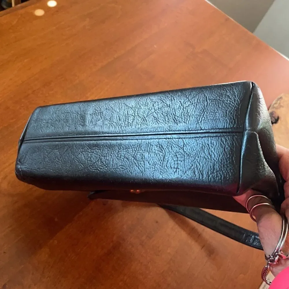 Vintage Black Leather Meeker Handbag